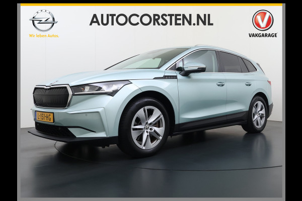 Škoda ENYAQ iV 80 204PK Leder Trekhaak Adap.Cruise Stoel+Stuurverwarming Camera 3-Zone Ecc Elek.Achterklep Keyless Apple Carplay Android Auto N Comfort plus-pakket  Assistentie Pakket Climate-pakket P-Assist Lmv Led Isofix Privacy Glas 1.000KG Trekgewicht 1e Eigenaar Origineel Nederlandse Auto