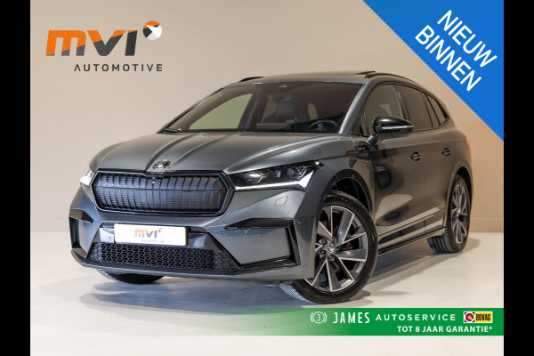 Škoda ENYAQ iV 60 Founders Edition Black Sportline SoH 92% / 179pk / Panorama dak / Achteruitrij camera / Memory stoelen /