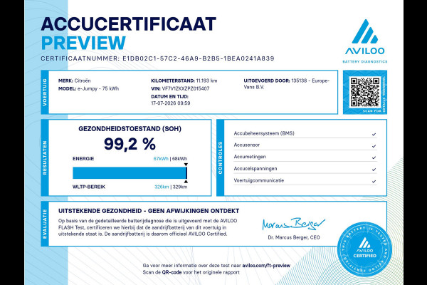 Citroën ë-Jumpy Club M 75 kWh Snellader SOH 99% Airco/2x Schuifdeur 03-2023