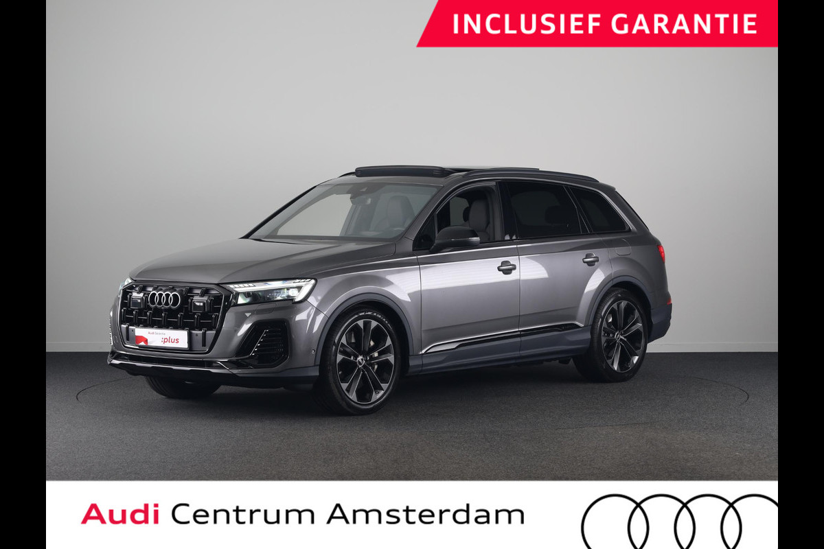 Audi Q7 55 TFSI e quattro Pro Line S 394 pk S-tronic | Verlengde garantie | Navigatie | Panoramadak | Elektr. trekhaak | Laserlicht | Luchtvering | Lederen bekleding | B&O Soundsystem | Vierwielbesturing |