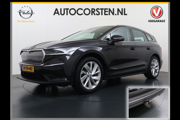 Škoda ENYAQ iV 80 204PK SOH 91% Verlichte Grille Trekhaak Stoel+Stuurverwarming 3-Zone Ecc Camera Apple Carplay Android Auto Navi Sport Pakket Led Matrix Rijstrooksensor Isofix Keyless 1.000KG Trekgewicht Origineel Nederlandse Auto