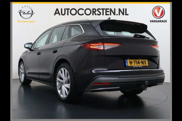 Škoda ENYAQ iV 80 204PK SOH 91% Verlichte Grille Trekhaak Stoel+Stuurverwarming 3-Zone Ecc Camera Apple Carplay Android Auto Navi Sport Pakket Led Matrix Rijstrooksensor Isofix Keyless 1.000KG Trekgewicht Origineel Nederlandse Auto