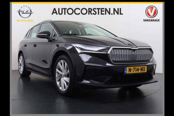 Škoda ENYAQ iV 80 204PK SOH 91% Verlichte Grille Trekhaak Stoel+Stuurverwarming 3-Zone Ecc Camera Apple Carplay Android Auto Navi Sport Pakket Led Matrix Rijstrooksensor Isofix Keyless 1.000KG Trekgewicht Origineel Nederlandse Auto
