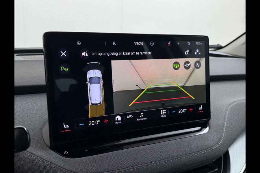 Škoda ENYAQ iV 80 204PK SOH 91% Verlichte Grille Trekhaak Stoel+Stuurverwarming 3-Zone Ecc Camera Apple Carplay Android Auto Navi Sport Pakket Led Matrix Rijstrooksensor Isofix Keyless 1.000KG Trekgewicht Origineel Nederlandse Auto