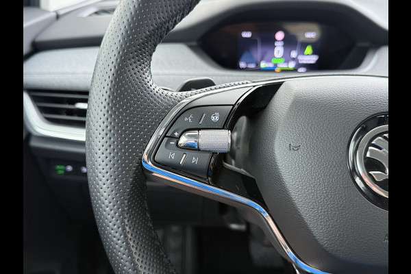 Škoda ENYAQ iV 80 204PK SOH 91% Verlichte Grille Trekhaak Stoel+Stuurverwarming 3-Zone Ecc Camera Apple Carplay Android Auto Navi Sport Pakket Led Matrix Rijstrooksensor Isofix Keyless 1.000KG Trekgewicht Origineel Nederlandse Auto