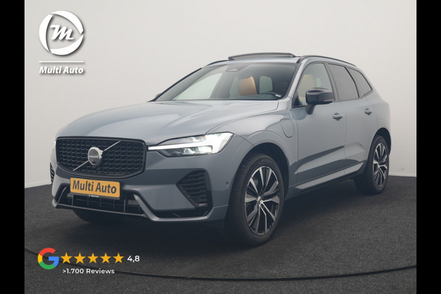 Volvo XC60 T6 AWD Plus Dark LONG RANGE PHEV 350pk Dealer O.H. | Trekhaak Af Fabriek | Panodak | Adaptive Cruise | 360 Camera | Nappa Lederen Sportstoelen Memory & Ventilatie | Blis | Keyless | Stoelen & Stuur Verwarmd | Google Assistent | Apple Carplay  Plug In Hybrid |