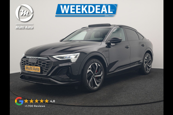 Audi Q8 Sportback e-tron 55 Quattro S edition 114 kWh 408pk Dealer O.H | Luchtvering | Panodak | Black Optic | Adaptive Cruise | 360 Camera | B&O Soundsystem | 21"L.M | Alcantara Sportstoelen Memory | Apple Carplay | Matrix LED |