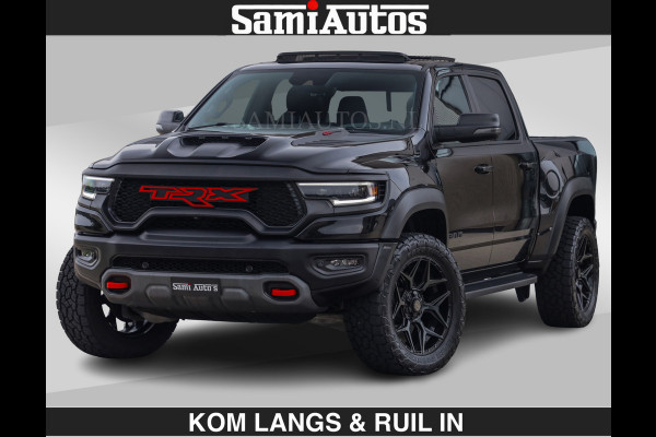 Dodge Ram TRX HELLCAT | 6.2 V8 712PK SUPERCHARGER | RODE STIKSELS | FULLY LOADED | CARBON | CREW CAB | DUBBELE CABINE | 5 PERSOONS | De specialist in Amerikaanse pick‑ups in Nederland en Europa.