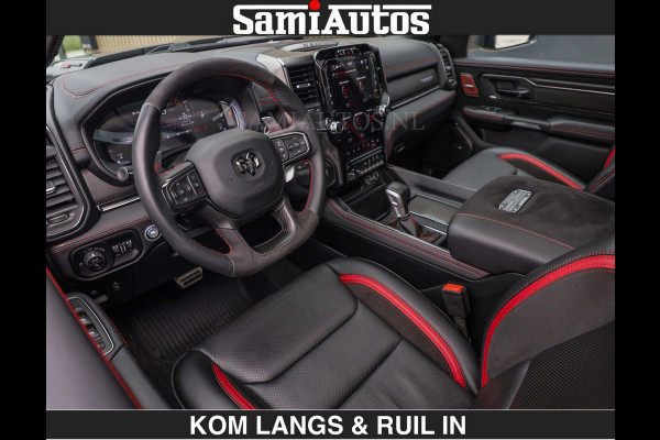 Dodge Ram TRX HELLCAT | 6.2 V8 712PK SUPERCHARGER | RODE STIKSELS | FULLY LOADED | CARBON | CREW CAB | DUBBELE CABINE | 5 PERSOONS | De specialist in Amerikaanse pick‑ups in Nederland en Europa.