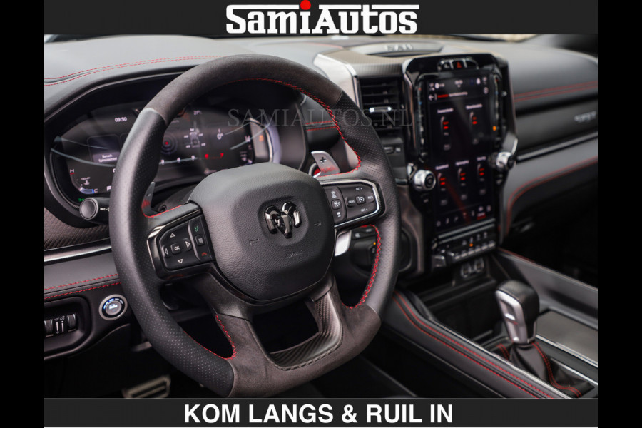 Dodge Ram TRX HELLCAT | 6.2 V8 712PK SUPERCHARGER | RODE STIKSELS | FULLY LOADED | CARBON | CREW CAB | DUBBELE CABINE | 5 PERSOONS | De specialist in Amerikaanse pick‑ups in Nederland en Europa.