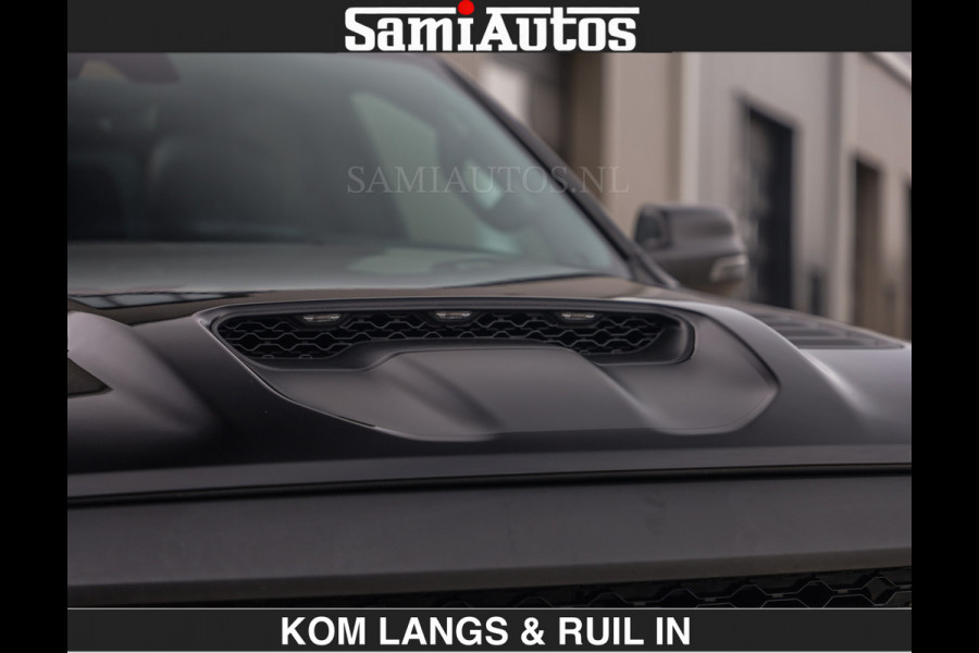 Dodge Ram TRX HELLCAT | 6.2 V8 712PK SUPERCHARGER | RODE STIKSELS | FULLY LOADED | CARBON | CREW CAB | DUBBELE CABINE | 5 PERSOONS | De specialist in Amerikaanse pick‑ups in Nederland en Europa.