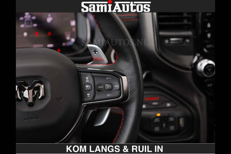 Dodge Ram TRX HELLCAT | 6.2 V8 712PK SUPERCHARGER | RODE STIKSELS | FULLY LOADED | CARBON | CREW CAB | DUBBELE CABINE | 5 PERSOONS | De specialist in Amerikaanse pick‑ups in Nederland en Europa.