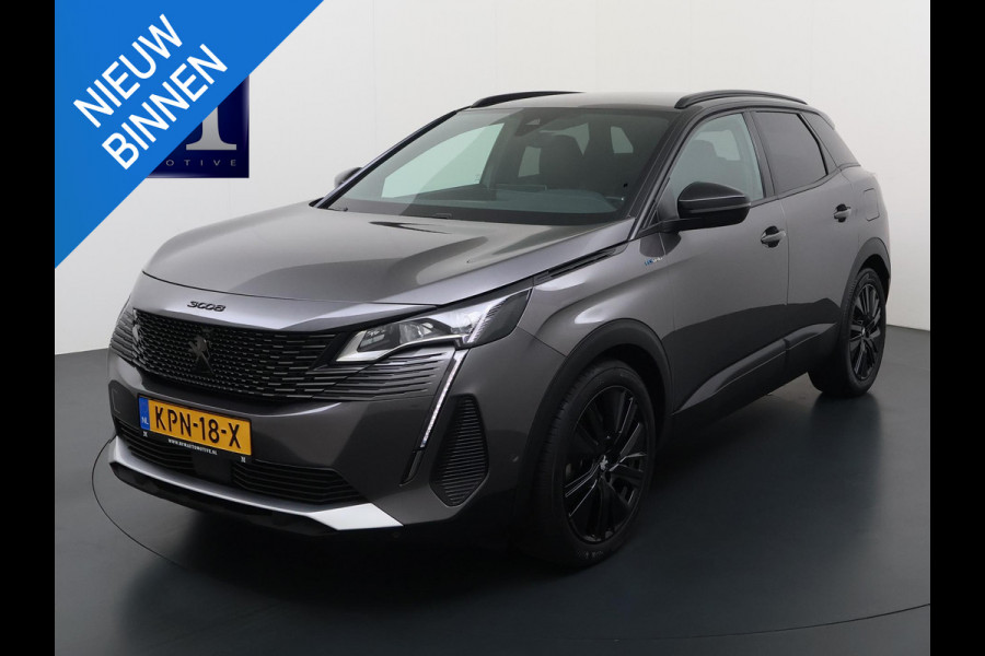 Peugeot 3008 1.6 HYbrid 225 GT BLACK PAKKET | 19 INCH LM-VELGEN | FOCAL PREMIUM AUDIO | ELEKTRISCHE KOFFERBAK | MEMORY SEATS | STOELVERWARMING | ALCANTARA/LEDER INTERIEUR | i-COCKPIT | 180° CAMERA | ADAPTIVE CRUISE CONTROL | RIJKLAAR INCL. 12 MND. BOVAG GARANTIE