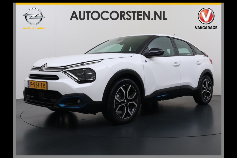 Citroën Ë-C4 Feel Pack 50kWh Head-Up Stoel+Stuurverwarming 360°Camera 3D-Navi Apple Carplay Adndroid Auto Ecc Pdc Voorruitverwarming Lmv Led Isofix Lane Assist Regen-Lichtsensor Dealeronderhouden Origineel Nederlandse Auto