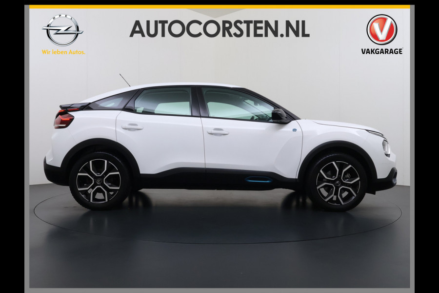 Citroën Ë-C4 Feel Pack 50kWh Head-Up Stoel+Stuurverwarming 360°Camera 3D-Navi Apple Carplay Adndroid Auto Ecc Pdc Voorruitverwarming Lmv Led Isofix Lane Assist Regen-Lichtsensor Dealeronderhouden Origineel Nederlandse Auto