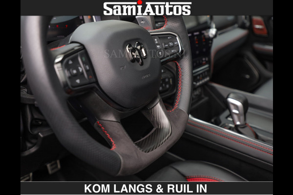 Dodge Ram TRX HELLCAT | 6.2 V8 712PK SUPERCHARGER | RODE STIKSELS | FULLY LOADED | CARBON | CREW CAB | DUBBELE CABINE | 5 PERSOONS | De specialist in Amerikaanse pick‑ups in Nederland en Europa.