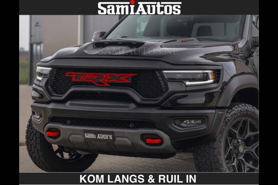 Dodge Ram TRX HELLCAT | 6.2 V8 712PK SUPERCHARGER | RODE STIKSELS | FULLY LOADED | CARBON | CREW CAB | DUBBELE CABINE | 5 PERSOONS | De specialist in Amerikaanse pick‑ups in Nederland en Europa.
