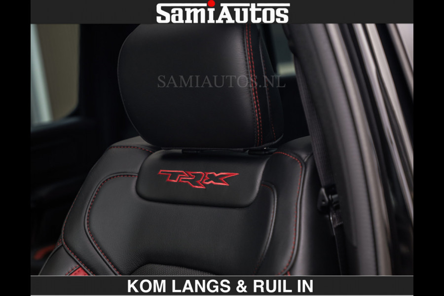 Dodge Ram TRX HELLCAT | 6.2 V8 712PK SUPERCHARGER | RODE STIKSELS | FULLY LOADED | CARBON | CREW CAB | DUBBELE CABINE | 5 PERSOONS | De specialist in Amerikaanse pick‑ups in Nederland en Europa.