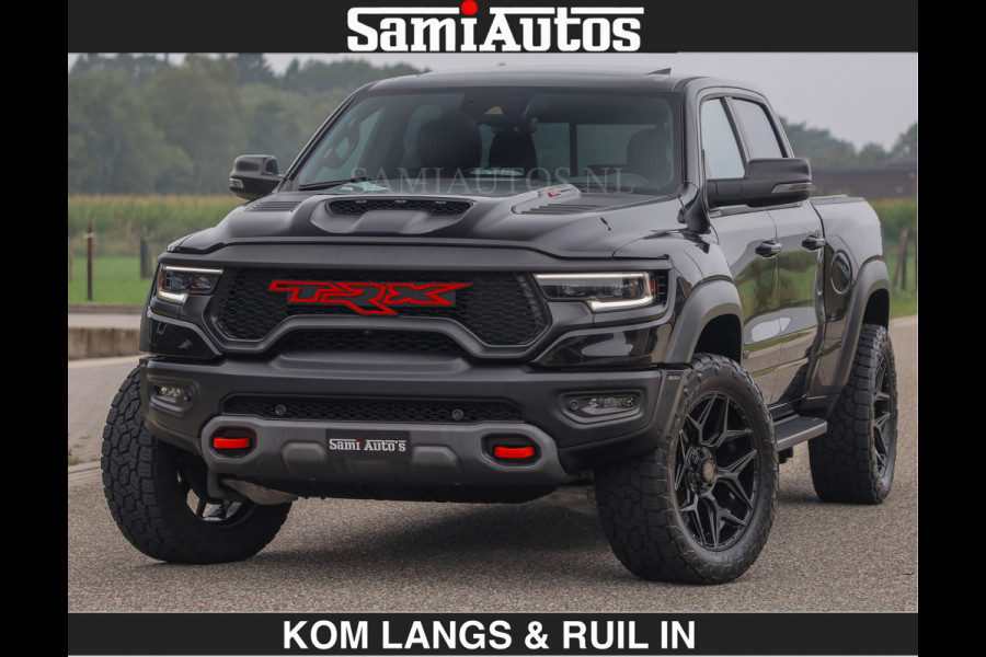 Dodge Ram TRX HELLCAT | 6.2 V8 712PK SUPERCHARGER | RODE STIKSELS | FULLY LOADED | CARBON | CREW CAB | DUBBELE CABINE | 5 PERSOONS | De specialist in Amerikaanse pick‑ups in Nederland en Europa.