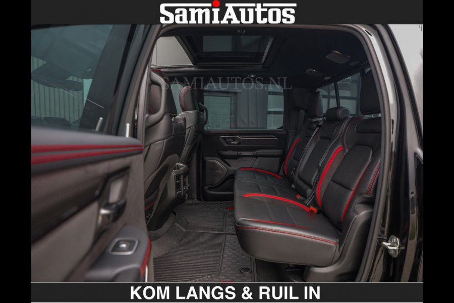 Dodge Ram TRX HELLCAT | 6.2 V8 712PK SUPERCHARGER | RODE STIKSELS | FULLY LOADED | CARBON | CREW CAB | DUBBELE CABINE | 5 PERSOONS | De specialist in Amerikaanse pick‑ups in Nederland en Europa.