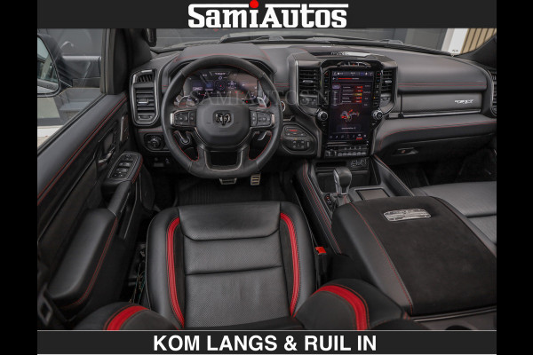Dodge Ram TRX HELLCAT | 6.2 V8 712PK SUPERCHARGER | RODE STIKSELS | FULLY LOADED | CARBON | CREW CAB | DUBBELE CABINE | 5 PERSOONS | De specialist in Amerikaanse pick‑ups in Nederland en Europa.
