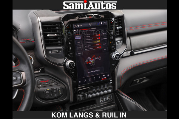 Dodge Ram TRX HELLCAT | 6.2 V8 712PK SUPERCHARGER | RODE STIKSELS | FULLY LOADED | CARBON | CREW CAB | DUBBELE CABINE | 5 PERSOONS | De specialist in Amerikaanse pick‑ups in Nederland en Europa.