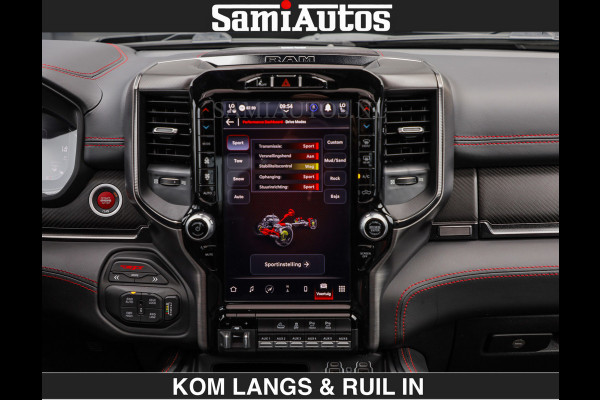 Dodge Ram TRX HELLCAT | 6.2 V8 712PK SUPERCHARGER | RODE STIKSELS | FULLY LOADED | CARBON | CREW CAB | DUBBELE CABINE | 5 PERSOONS | De specialist in Amerikaanse pick‑ups in Nederland en Europa.