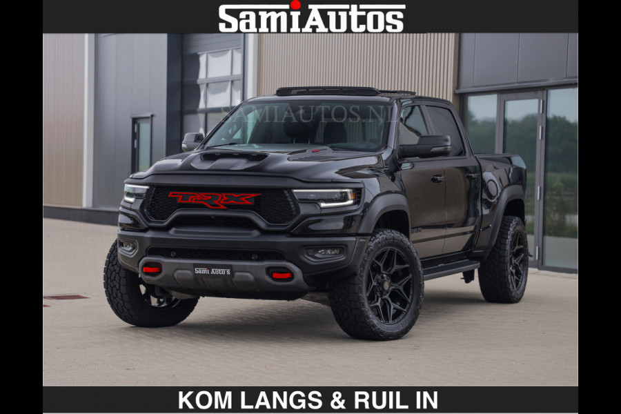 Dodge Ram TRX HELLCAT | 6.2 V8 712PK SUPERCHARGER | RODE STIKSELS | FULLY LOADED | CARBON | CREW CAB | DUBBELE CABINE | 5 PERSOONS | De specialist in Amerikaanse pick‑ups in Nederland en Europa.