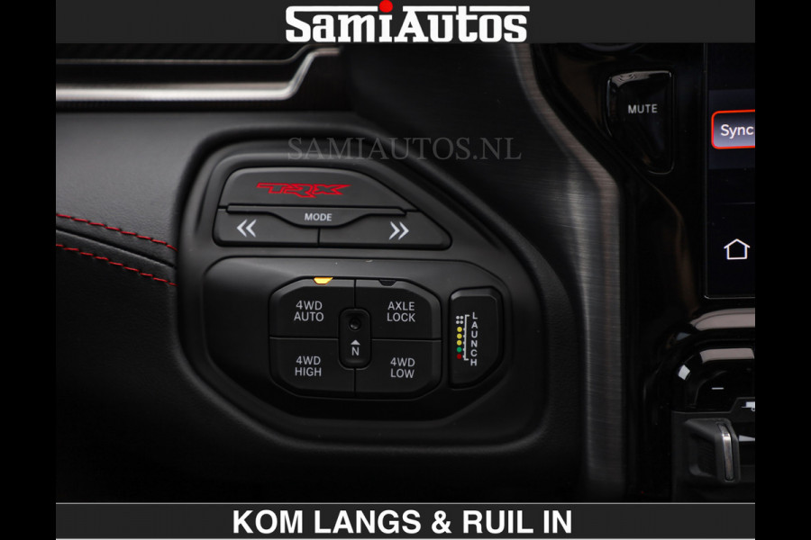 Dodge Ram TRX HELLCAT | 6.2 V8 712PK SUPERCHARGER | RODE STIKSELS | FULLY LOADED | CARBON | CREW CAB | DUBBELE CABINE | 5 PERSOONS | De specialist in Amerikaanse pick‑ups in Nederland en Europa.