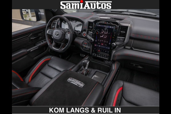 Dodge Ram TRX HELLCAT | 6.2 V8 712PK SUPERCHARGER | RODE STIKSELS | FULLY LOADED | CARBON | CREW CAB | DUBBELE CABINE | 5 PERSOONS | De specialist in Amerikaanse pick‑ups in Nederland en Europa.