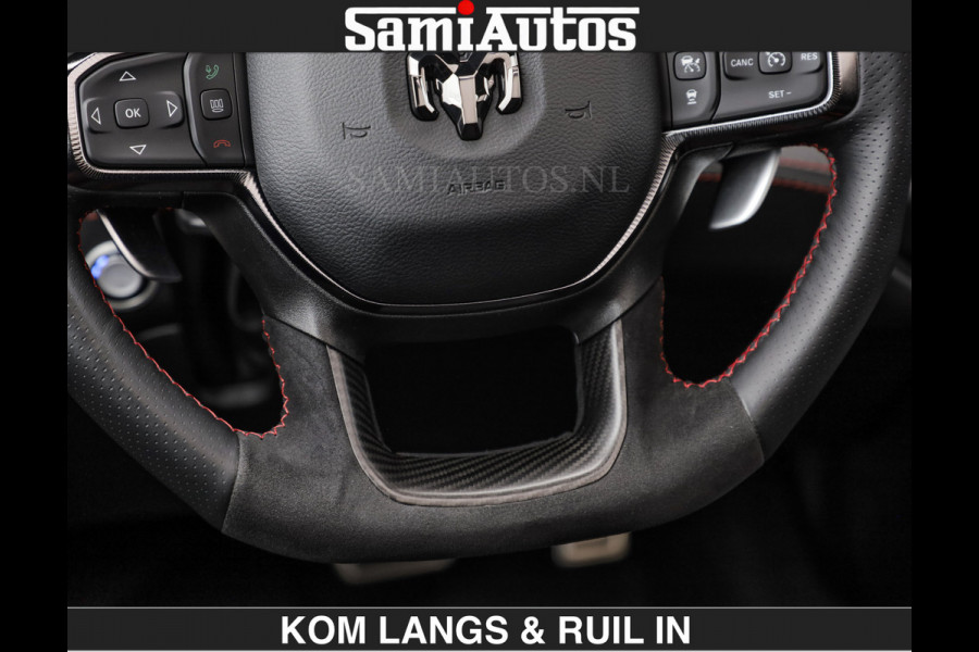 Dodge Ram TRX HELLCAT | 6.2 V8 712PK SUPERCHARGER | RODE STIKSELS | FULLY LOADED | CARBON | CREW CAB | DUBBELE CABINE | 5 PERSOONS | De specialist in Amerikaanse pick‑ups in Nederland en Europa.