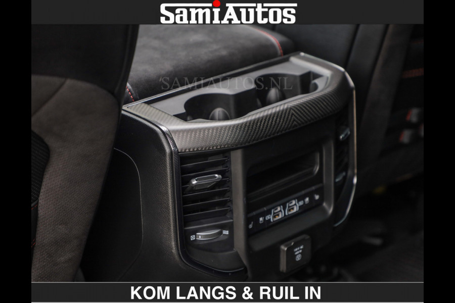 Dodge Ram TRX HELLCAT | 6.2 V8 712PK SUPERCHARGER | RODE STIKSELS | FULLY LOADED | CARBON | CREW CAB | DUBBELE CABINE | 5 PERSOONS | De specialist in Amerikaanse pick‑ups in Nederland en Europa.