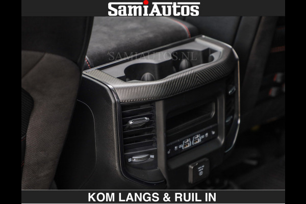 Dodge Ram TRX HELLCAT | 6.2 V8 712PK SUPERCHARGER | RODE STIKSELS | FULLY LOADED | CARBON | CREW CAB | DUBBELE CABINE | 5 PERSOONS | De specialist in Amerikaanse pick‑ups in Nederland en Europa.