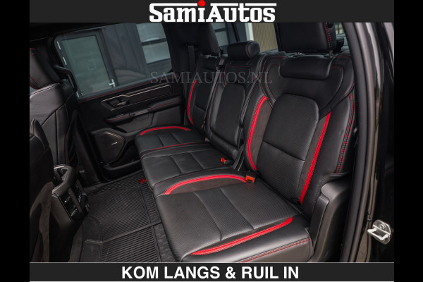 Dodge Ram TRX HELLCAT | 6.2 V8 712PK SUPERCHARGER | RODE STIKSELS | FULLY LOADED | CARBON | CREW CAB | DUBBELE CABINE | 5 PERSOONS | De specialist in Amerikaanse pick‑ups in Nederland en Europa.