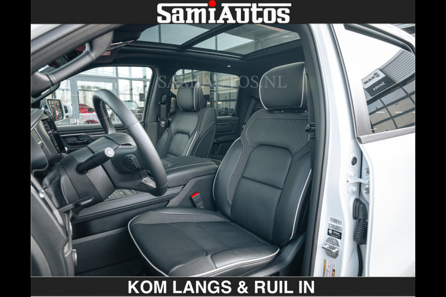 Dodge Ram LIMITED H.O 540 PK 706Nm | Massage + Full Option | De Meest Luxe en Volle Pick-Up in zijn Klasse | Comfortabele Dubbele Cabine met Royale 5 Zitplaatsen | BPM vrij | Nu Leverbaar uit Voorraad | Voorraad Nr 2336 - 7700 | De specialist in Amerikaanse pick‑ups in Nederland en Europa.