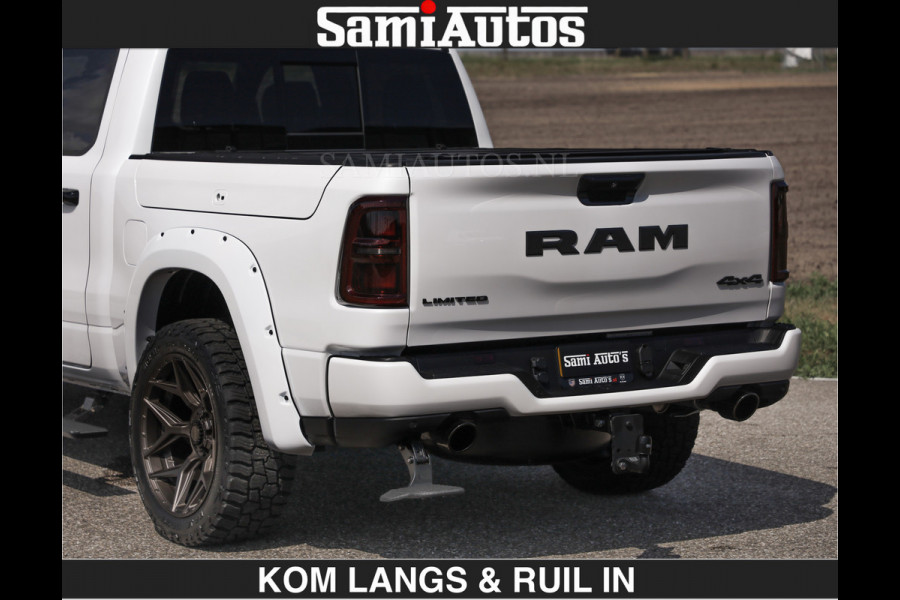 Dodge Ram LIMITED H.O 540 PK 706Nm | Massage + Full Option | De Meest Luxe en Volle Pick-Up in zijn Klasse | Comfortabele Dubbele Cabine met Royale 5 Zitplaatsen | BPM vrij | Nu Leverbaar uit Voorraad | Voorraad Nr 2336 - 7700 | De specialist in Amerikaanse pick‑ups in Nederland en Europa.