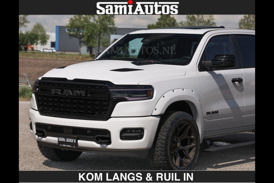 Dodge Ram LIMITED H.O 540 PK 706Nm | Massage + Full Option | De Meest Luxe en Volle Pick-Up in zijn Klasse | Comfortabele Dubbele Cabine met Royale 5 Zitplaatsen | BPM vrij | Nu Leverbaar uit Voorraad | Voorraad Nr 2336 - 7700 | De specialist in Amerikaanse pick‑ups in Nederland en Europa.