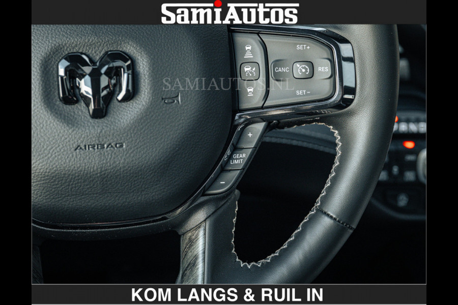 Dodge Ram LIMITED H.O 540 PK 706Nm | Massage + Full Option | De Meest Luxe en Volle Pick-Up in zijn Klasse | Comfortabele Dubbele Cabine met Royale 5 Zitplaatsen | BPM vrij | Nu Leverbaar uit Voorraad | Voorraad Nr 2336 - 7700 | De specialist in Amerikaanse pick‑ups in Nederland en Europa.