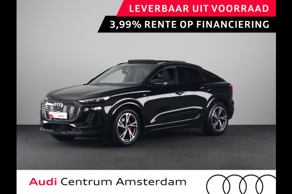 Audi Q6 Sportback e-tron S edition 83Kwh 252 pk | Glazen panoramadak | Exterieurpakket zwart | Trekhaak, mechanisch draaibaar | S line zwart leder-kunstleder |