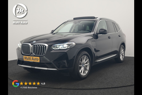 BMW X3 xDrive30e Advantage FACELIFT PHEV 293pk Dealer O.H. | Trekhaak Af Fabriek | Panodak | 360 Camera | Lederen Sportstoelen & Stuur Verwarmd | Apple Carplay | Navigatie | DAB | Virtual Cockpit | Plug In Hybrid |