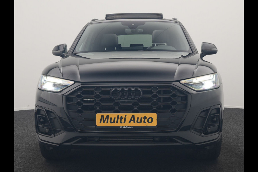 Audi Q5 55 TFSI e 2x S Line PHEV 367pk | Trekhaak Af Fabriek | Panodak | 360 Camera | Lederen Sportstoelen Memory & Verwarmd | Keyless | Blis | Apple Carplay | Cruise Control | Navigatie | DAB | Plug In Hybrid |