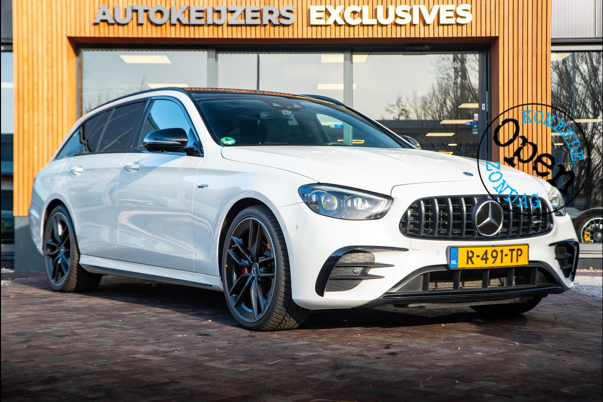 Mercedes-Benz E-Klasse Estate 53 AMG 4MATIC Premium 360 Cam Panodak Burmester Ambient 360 Cam Leer Alcantara ACC Dode Hoek DAB+ E53