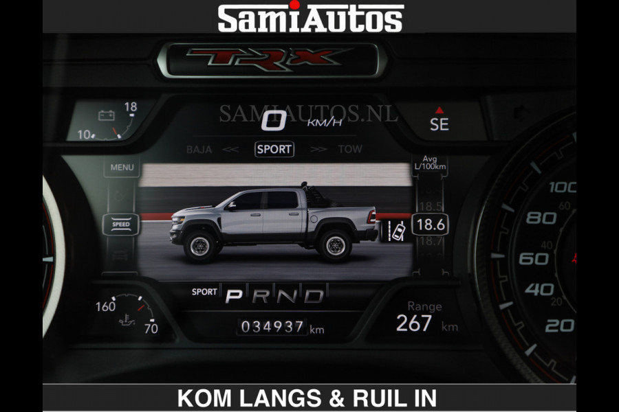 Dodge Ram TRX HELLCAT 712 PK 6.2 V8 | BOM VOL | GRANITE MET ZWART LEDER RODE STIKSELS | CREW CAB DUBBELE CABINE DC | 5 PERSOONS GRIJS KENTEKEN |