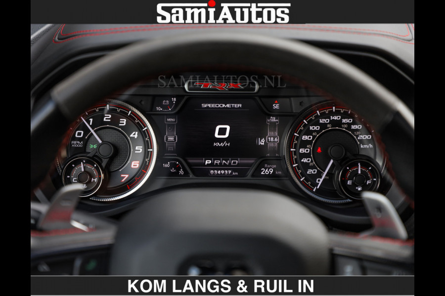 Dodge Ram TRX HELLCAT 712 PK 6.2 V8 | BOM VOL | GRANITE MET ZWART LEDER RODE STIKSELS | CREW CAB DUBBELE CABINE DC | 5 PERSOONS GRIJS KENTEKEN |