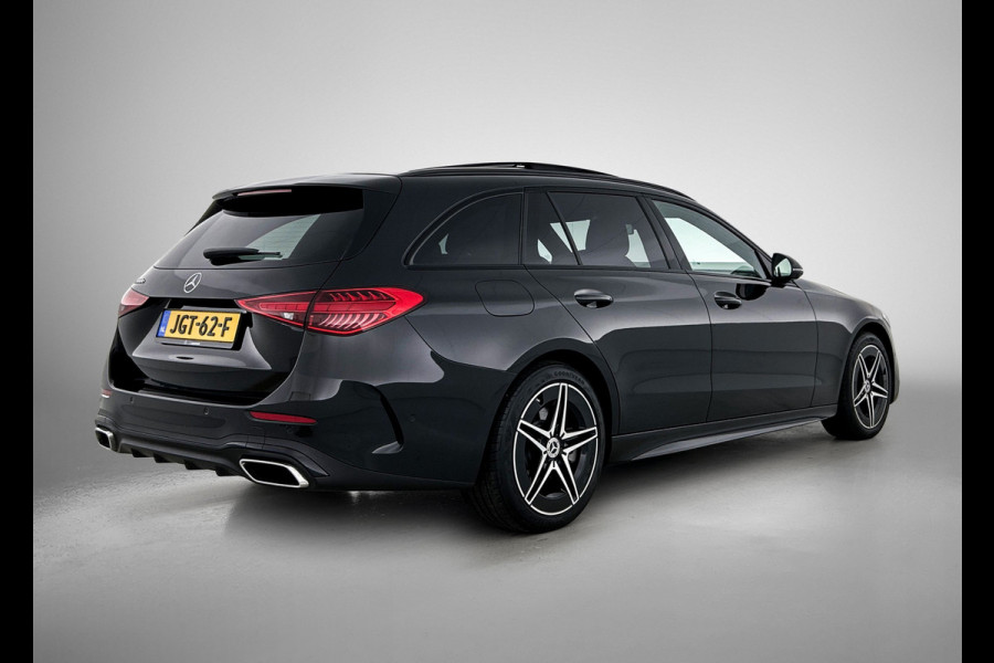 Mercedes-Benz C-Klasse Estate 300 e Business Solution AMG AMG Line | Night Pakket | Panorama Schuif-Kanteldak | Parkeerpakket met 360°-camera | Alarm Klasse 3. Inclusief 24 maanden Mercedes-Benz Certified garantie voor Europa.