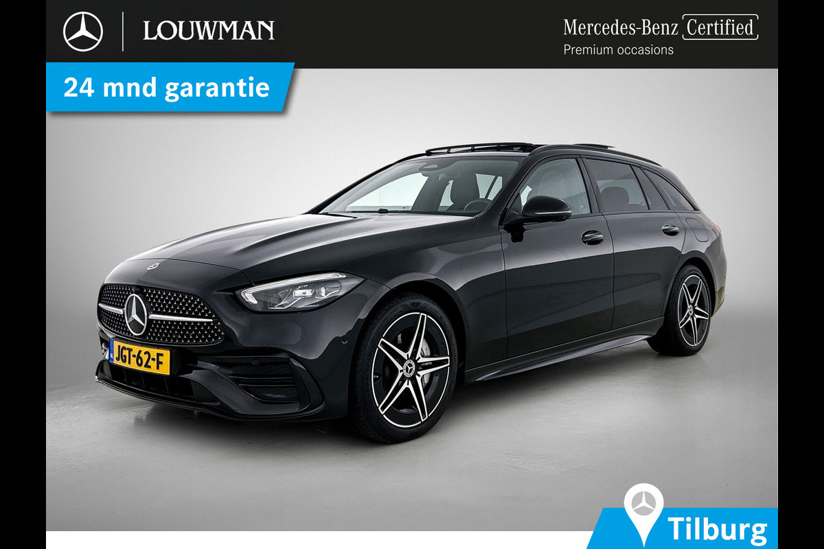 Mercedes-Benz C-Klasse Estate 300 e Business Solution AMG AMG Line | Night Pakket | Panorama Schuif-Kanteldak | Parkeerpakket met 360°-camera | Alarm Klasse 3. Inclusief 24 maanden Mercedes-Benz Certified garantie voor Europa.