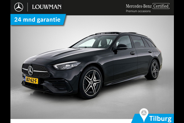 Mercedes-Benz C-Klasse Estate 300 e Business Solution AMG AMG Line | Night Pakket | Panorama Schuif-Kanteldak | Parkeerpakket met 360°-camera | Alarm Klasse 3. Inclusief 24 maanden Mercedes-Benz Certified garantie voor Europa.