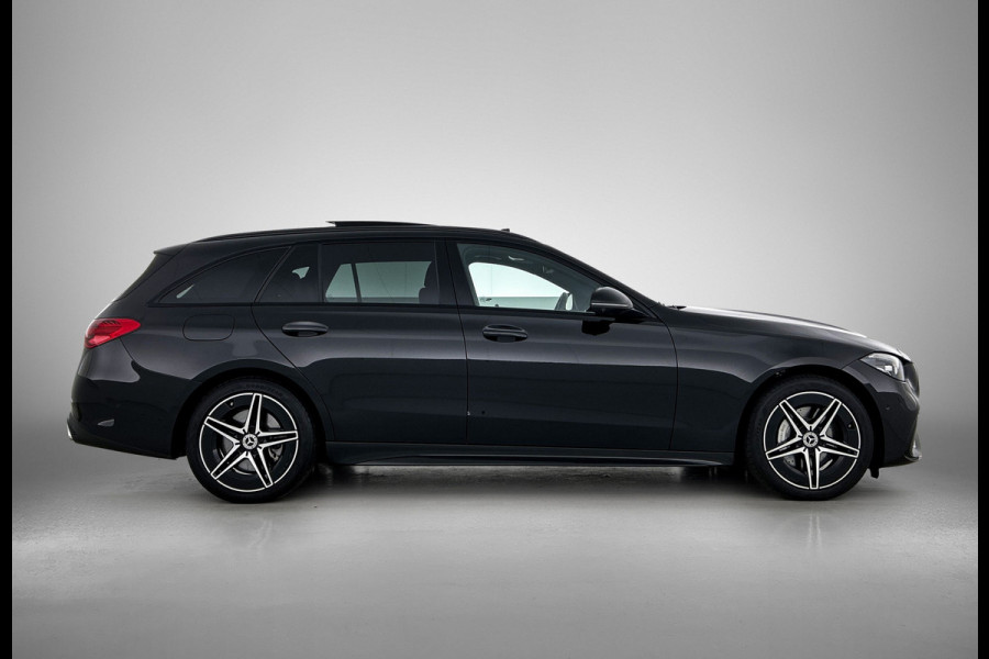 Mercedes-Benz C-Klasse Estate 300 e Business Solution AMG AMG Line | Night Pakket | Panorama Schuif-Kanteldak | Parkeerpakket met 360°-camera | Alarm Klasse 3. Inclusief 24 maanden Mercedes-Benz Certified garantie voor Europa.