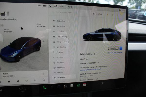 Tesla Model 3 RWD 60 kWh / Autopilot 4 / 4season banden / Panoramadak / Camera / Leder / 18'' / Navigatie / Stoelverwarming