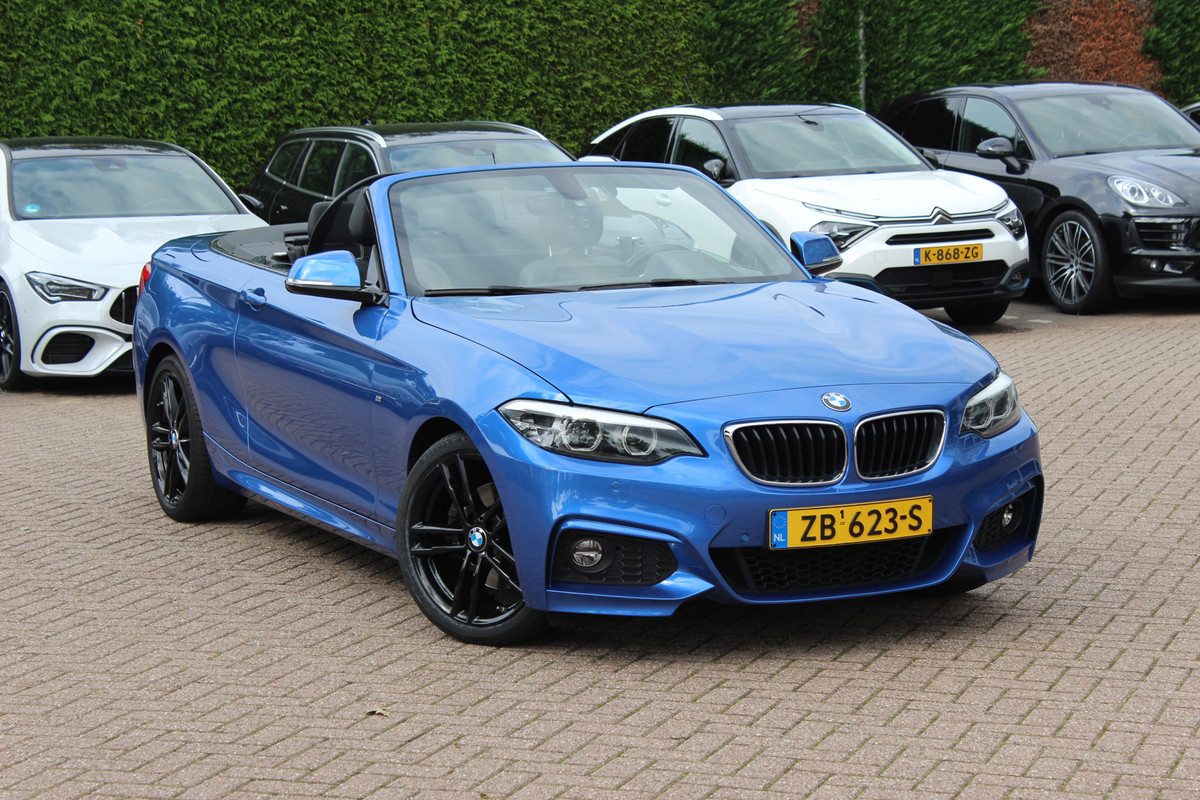 BMW 2 Serie Cabrio 220i High Exe. M Sport / 54.228 km/ NL Auto / Leder / CarPlay / Parkeerhulp V+A / 18'' / Windscherm / Sportstoelen / Stoelverwarming / DAB / Cruise Control